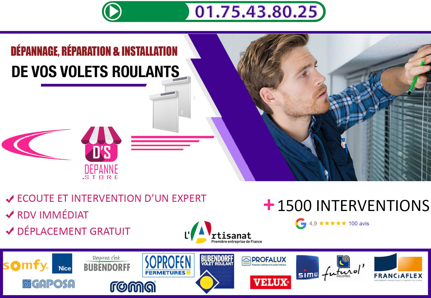 Deblocage volet roulant Andilly 95580